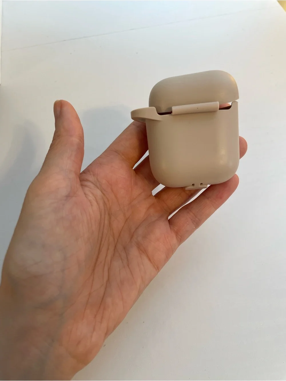 AirPods 2nd generation beige silicone case